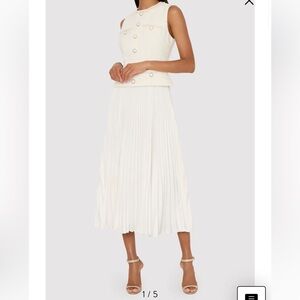 Milly Bouclé Mixed Media Dress